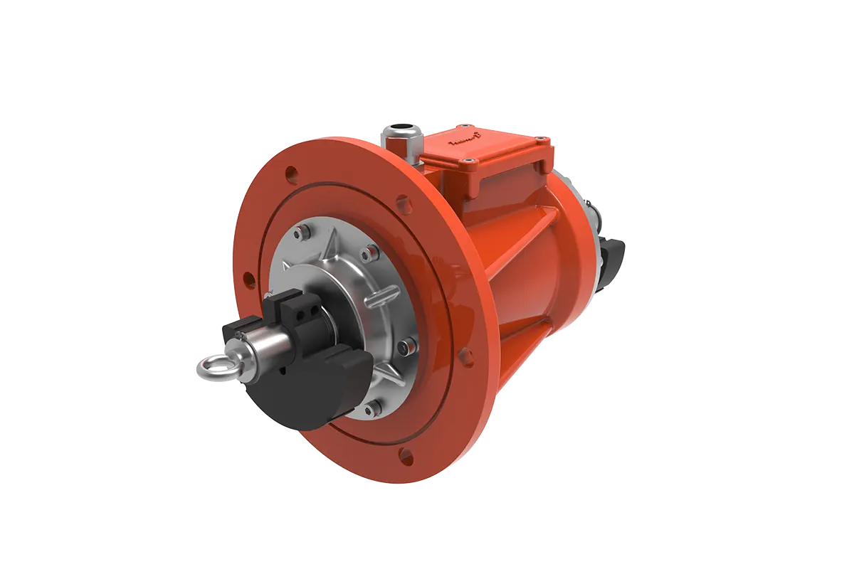 KEM-P KVM-FU Industrial Flange-Mounted Vibration Motor – Side View